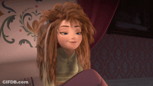 Anna From Frozen With Messy Hair Smiling GIF