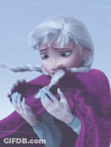 Anna From The Movie Frozen Is Wearing A Purple Cape And Gloves GIF