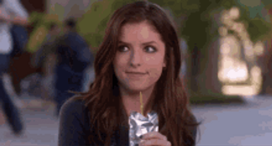 Anna Kendrick Awkward Smile GIF
