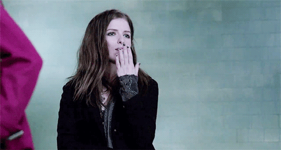 Anna Kendrick Blowing A Kiss GIF