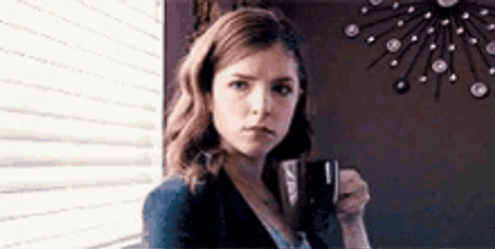 Anna Kendrick Drinking Coffee GIF