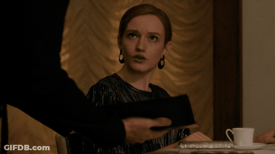Anna Sorokin Shocked In Her Bills GIF