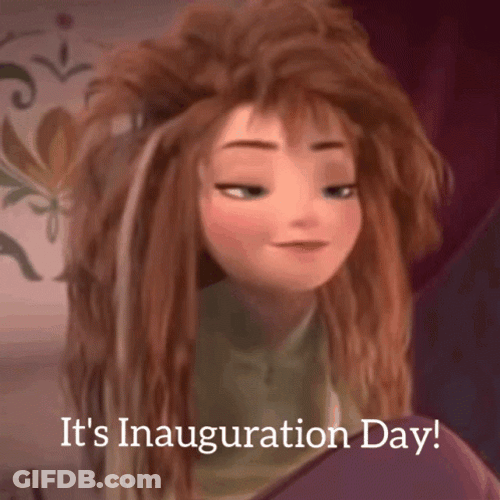 Anna Yawning Saying It's Inauguration Day GIF