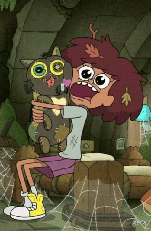 Anne Boonchuy Hugging Stuff Toy Cat Amphibia GIF