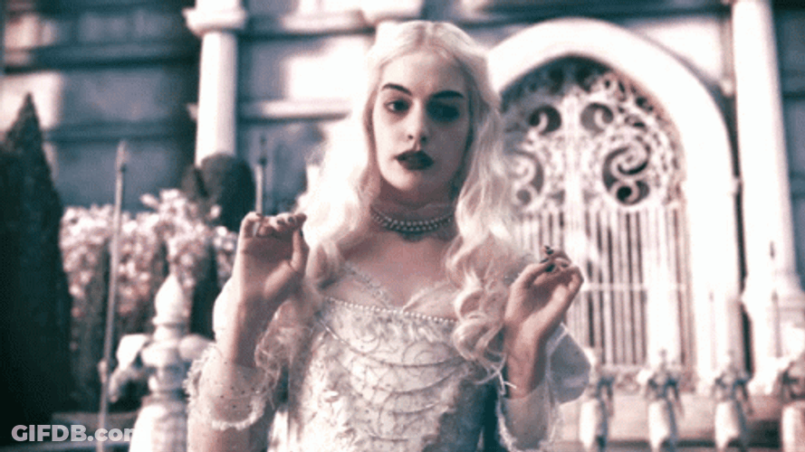 Anne Hathaway White Queen Alice GIF