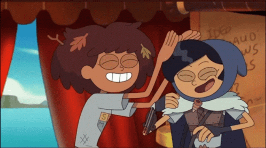 Anne Patting Marcy Head Amphibia GIF