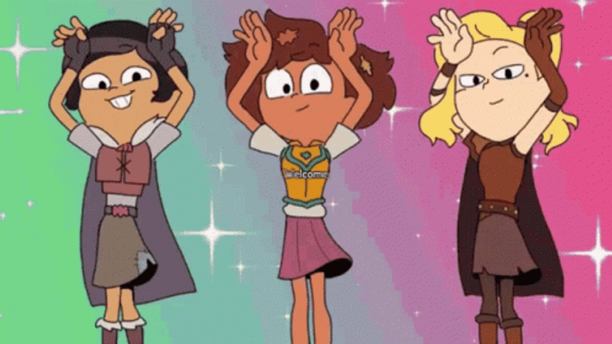 Anne Sasha And Marcy Dancing Amphibia GIF