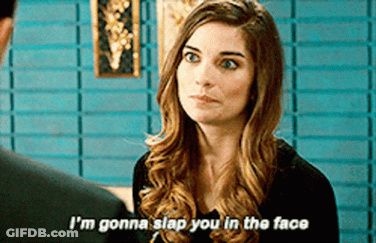 Annie Murphy Slapping Face GIF