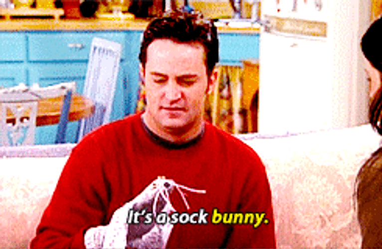 Anniversary Gift Sock Bunny Chandler GIF