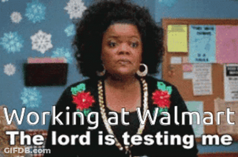 Annoyed Employee Walmart Funny GIF
