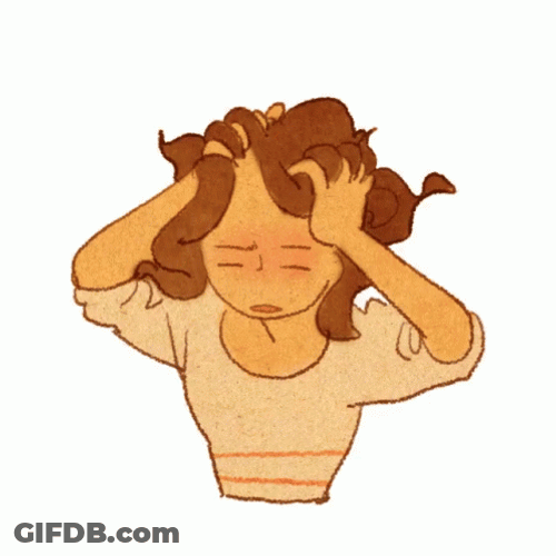 Annoyed Girl Pull Hair Illustration GIF