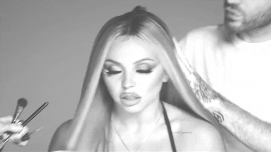 Annoyed Jesy Nelson Hair Styling GIF