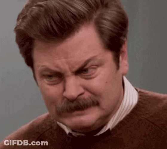 Annoyed Ron Swanson Angry Face GIF