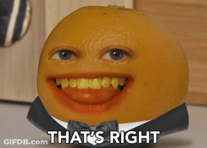Annoying Orange That's Right GIF