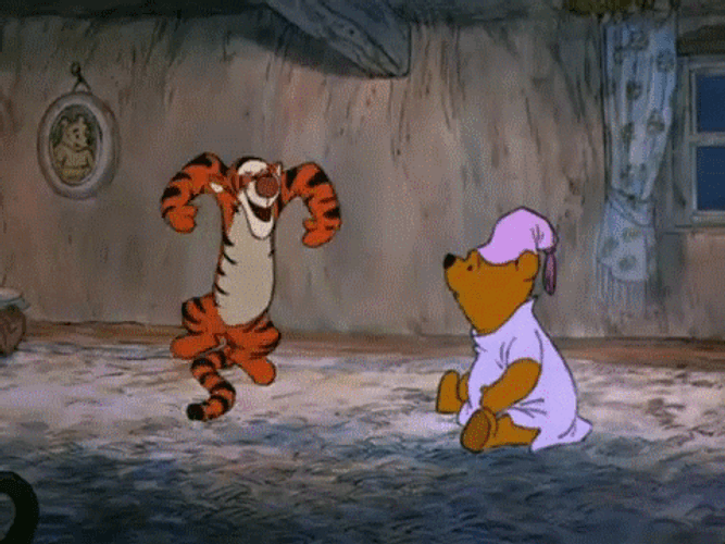 Annoying Tigger With Sleepy Pooh GIF