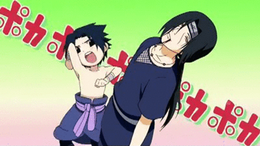 Annoying Young Sasuke Uchiha Punching GIF