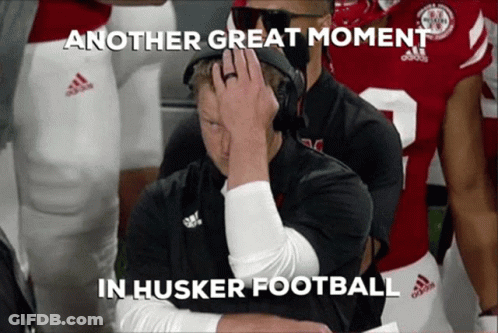 Another Great Moment In Husker Football With A Man Wearing A Mask GIF