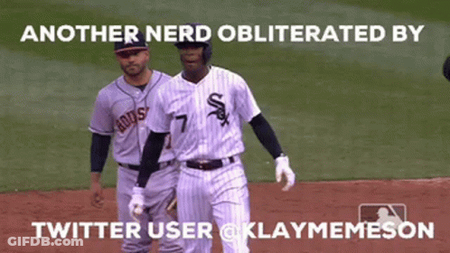 Another Nerd Obliterated By Twitter User @Klaymeson GIF