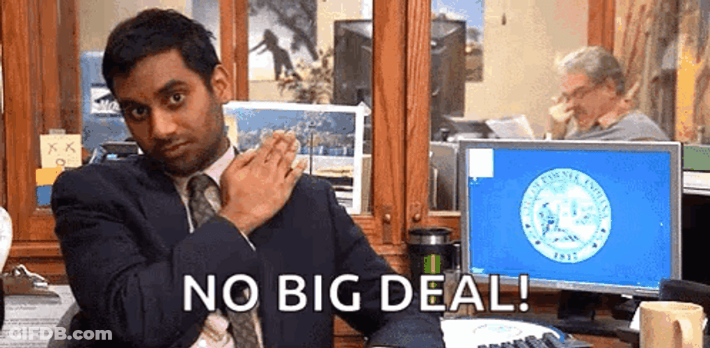 Ansari No Big Deal Shoulder Brush GIF