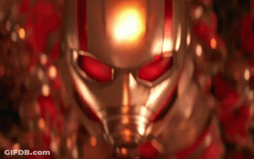 Ant-Man Helmet With Red Eyes And Light GIF