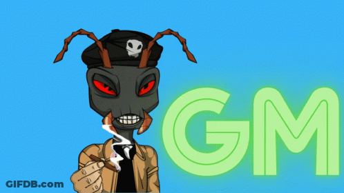 Ant Smoking Cigarette With Gm GIF