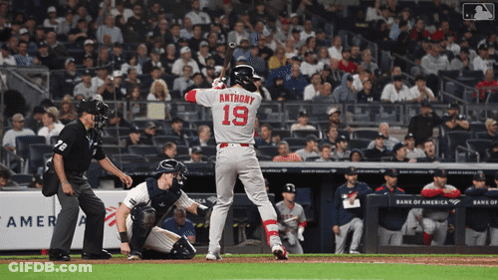 Anthony 19 Is Getting Ready To Swing At A Baseball GIF