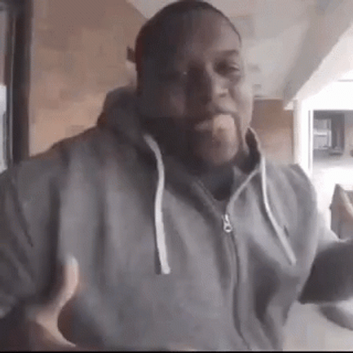 Anthony Adams Wearing Gray Hoodie GIF
