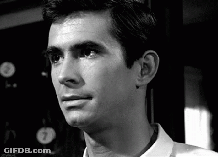 Anthony Perkins Psycho Weird Smile GIF