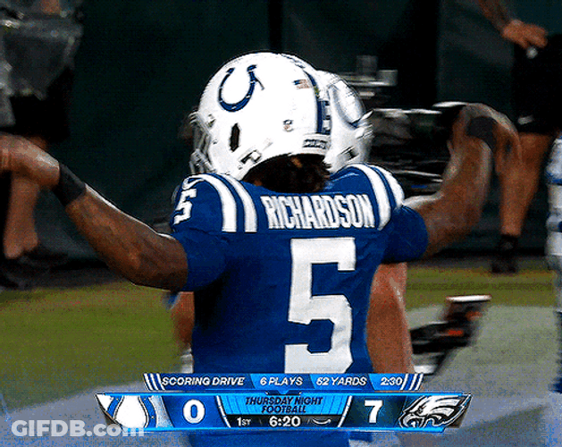 Anthony Richardson Flapping His Arms Like Wings GIF