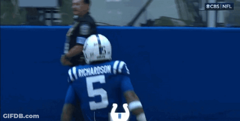 Anthony Richardson Jumping After Touchdown GIF