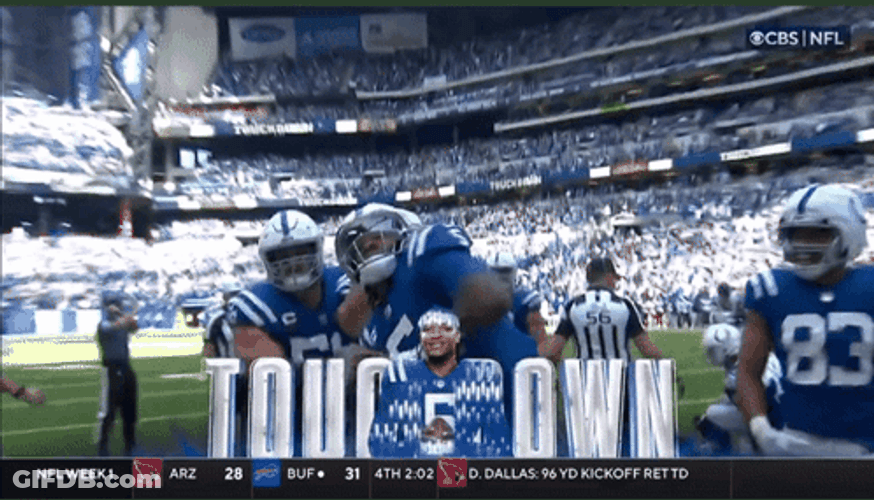 Anthony Richardson Punching Air After Touchdown GIF