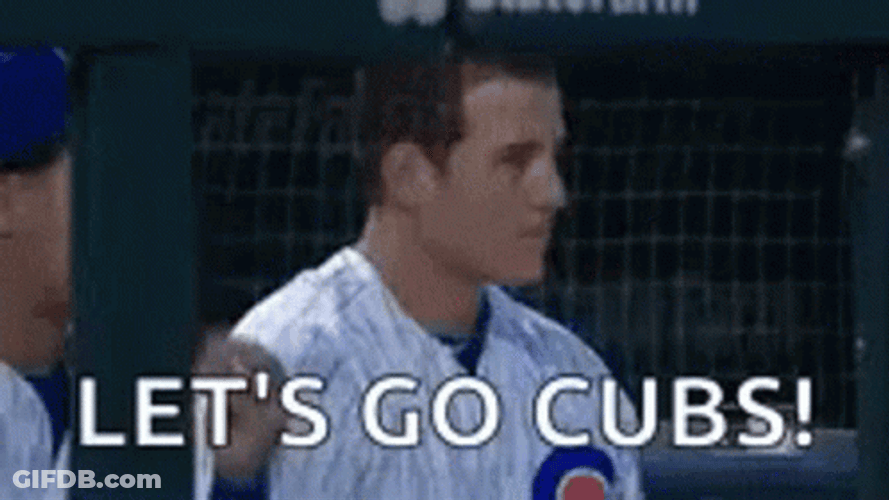 Anthony Rizzo Cheering Lets Go Cubs Win GIF