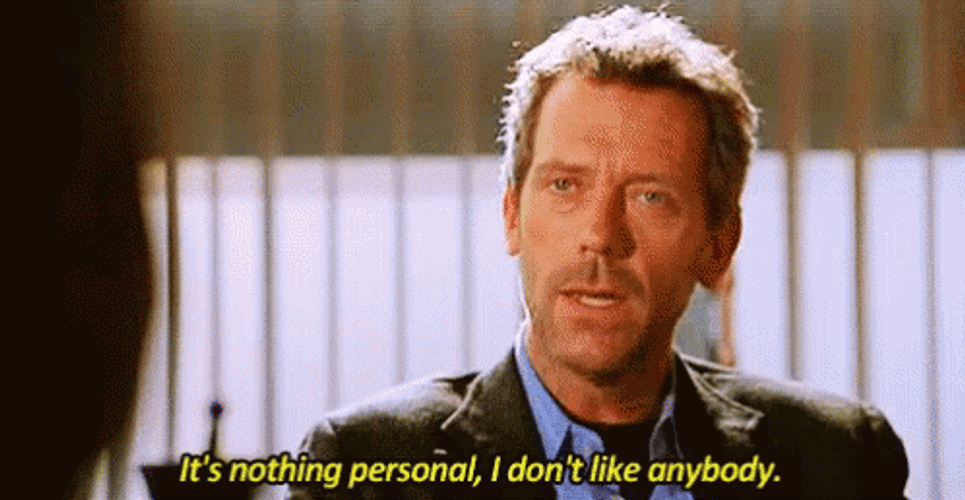 Anti Social Hugh Laurie Nothing Personal GIF