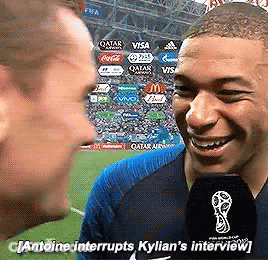 Antoine Interrupts Kylian's Interview Smiling GIF