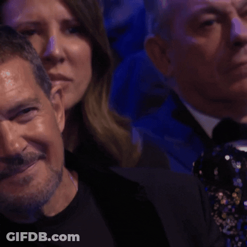 Antonio Banderas Coy Smile Awards Night GIF
