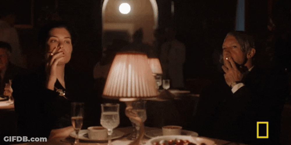 Antonio Banderas Picasso Dinner Table Smoking GIF