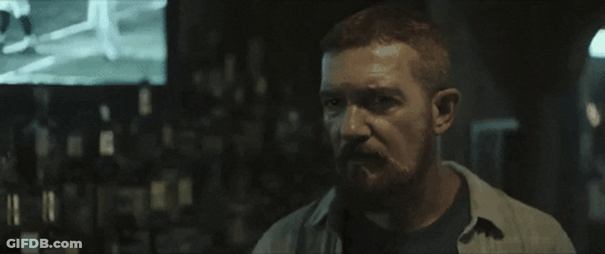 Antonio Banderas Piercing Gaze Drawing Gun GIF