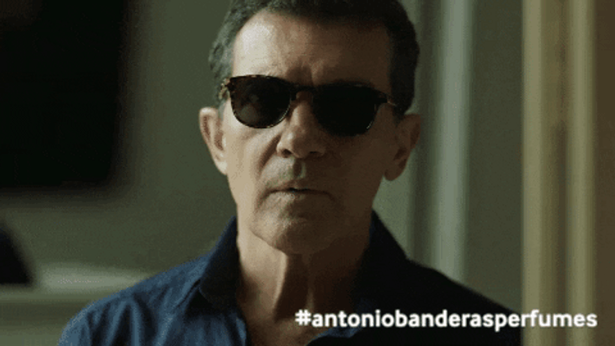 Antonio Banderas Shades Off Shocked Reaction GIF