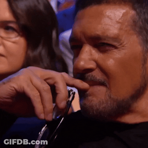 Antonio Banderas Shy Grin Clapping GIF