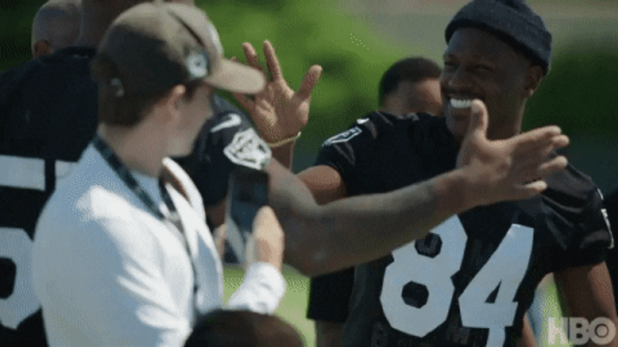 Antonio Brown Smile Hug Oakland Raiders GIF
