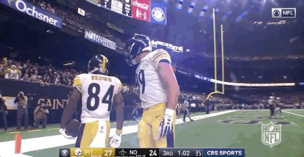 Antonio Brown Touchdown Celebration Knees Down GIF