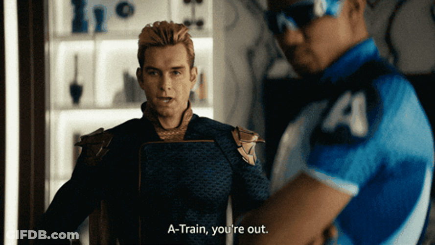 Antony Starr Homelander And Reggie Franklin GIF