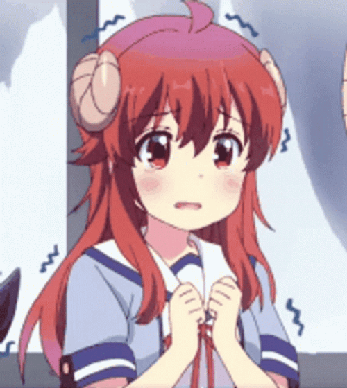 Anxious Anime Girl Yuko Yoshida GIF
