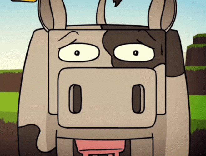 Anxious Cartoon Cow GIF