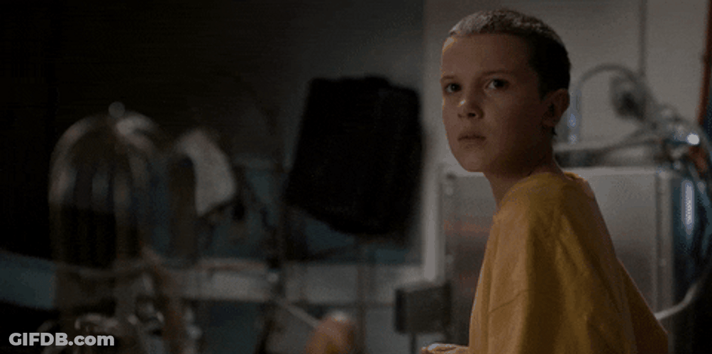 Anxious Eleven Startled Stranger Things GIF