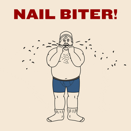 Anxious Nail Biter Animation GIF