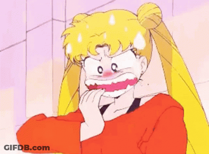 Anxious Nail Biting Usagi Sailor Moon Anime GIF