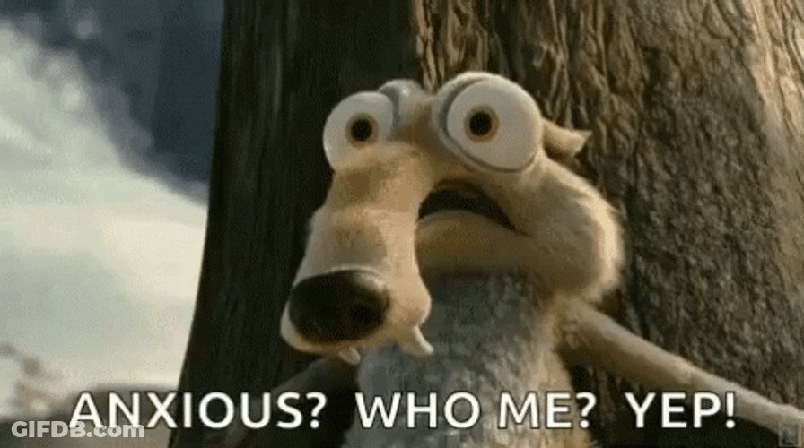 Anxious Nervous Catching Breath Scrat Ice Age Movie GIF