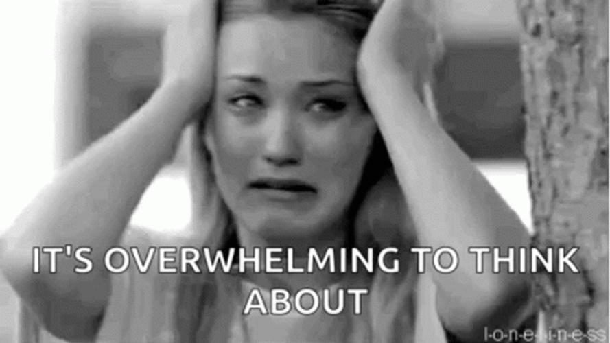 Anxious Overwhelmed Crying Woman Black And White GIF