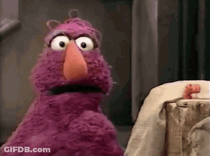 Anxious Scared Telly Monster Sesame Street GIF